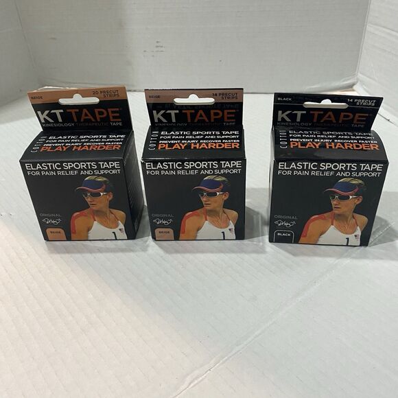KT Tape Elastic Sports Tape Lot Of 3 Read - Picture 1 of 4